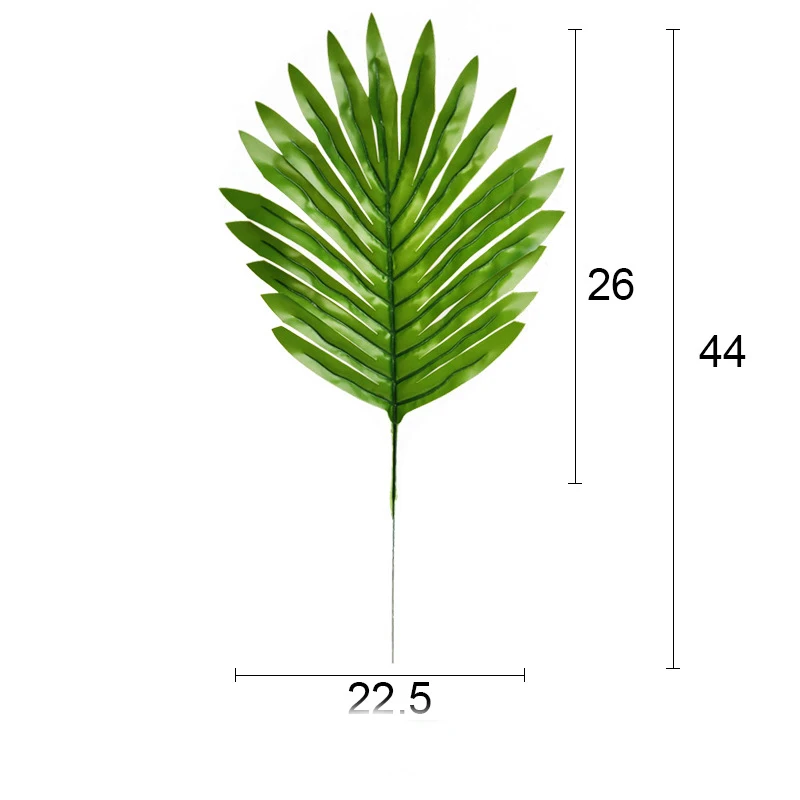 44 см пластиковые листья тропические монстеры искусственные Пальмовые Листья зеленое растение ветка поддельные дерево листва Золотая черепаха лист для домашнего декора