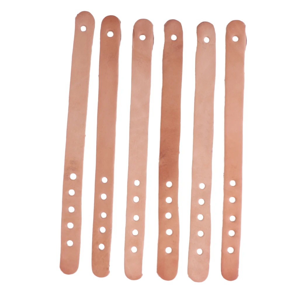 Pack of 6 Pool Eight Ball Table Pocket Rail Leather Belt Billiards Accessories