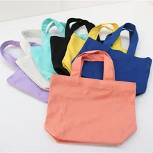 Холщовая хлопковая простая хозяйственная сумка для девочек, модная однотонная Повседневная Ручная сумка Pacakge, складная сумка, Большая вместительная сумка-тоут