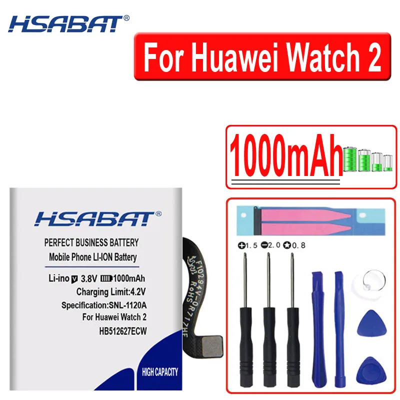 HSABAT Аккумулятор 1000 мАч HB512627ECW для HUAWEI watch 2 LEO-B09 Watch2 Pro 4G EO-DLXXU Porsche Design WatchGT