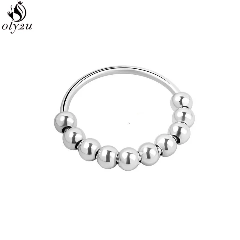 Various Size Anxiety Spinner Rings Anxiety Ring with Beads Stress Relief Fidget Rings For Women Men Fashion Jewelry Worker Gift Finger Ring Ring Set Fidget Spinner Ring