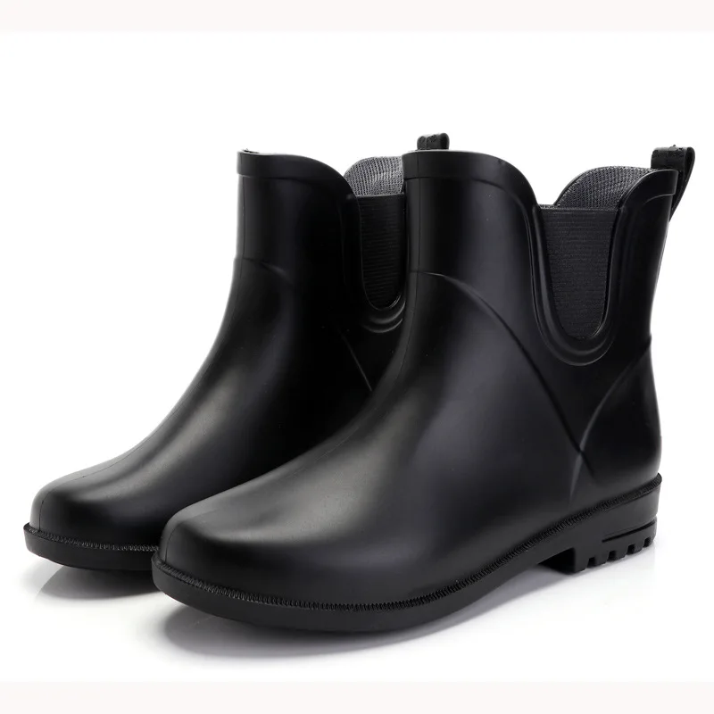 Уличные зимние ботинки для рыбалки для женщин; нескользящие теплые водонепроницаемые резиновые сапоги; болотные непромокаемые сапоги; Мужская обувь для рыбалки - Цвет: Black-38
