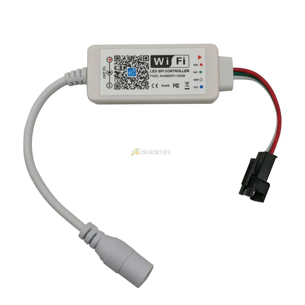 Magic Home светодиодный контроллер SPI DC5V DC12-24V прибор приемно-2048 пикселей Миниатюрный Wi-Fi контроллер для WS2811 SK6812 WS2812B Светодиодные ленты