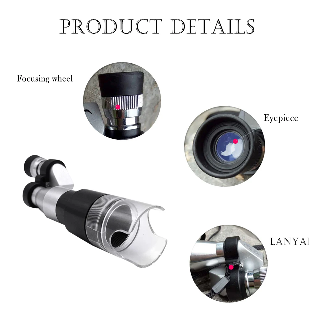 Mini Pocket 8X20 Silver Aluminum Alloy Monocular Multifunctional Telescope with Magnifying Hood Portable Outdoor Microscope | Инструменты