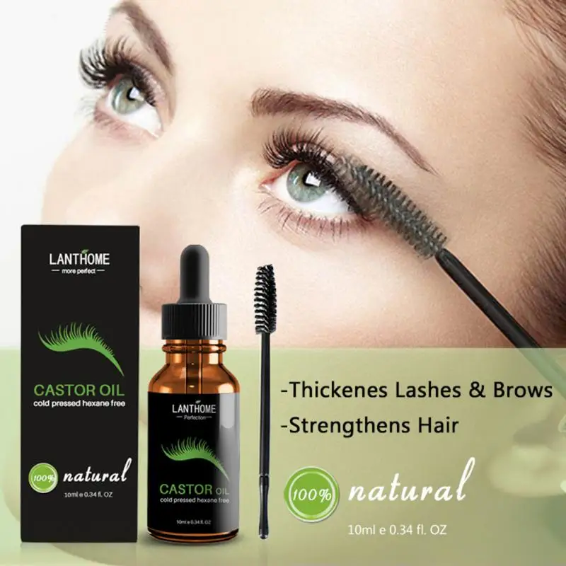 Natural Castor Oil Eyelashes Eyebrow Hair Growth Essential Oil Lengthening Nourishing Prevent Skin Aging Cosmetics Make Up TSLM1