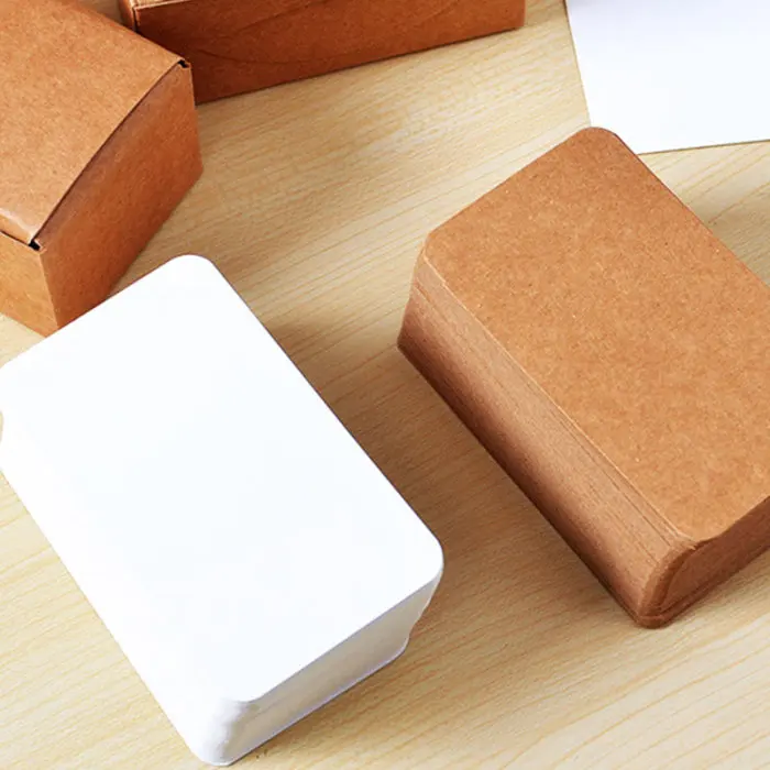 100pcs Vintage Blank Card DIY Greeting Cards Graffiti Word Cards Wedding Party Gift Thick Kraft Paper Postcards MU