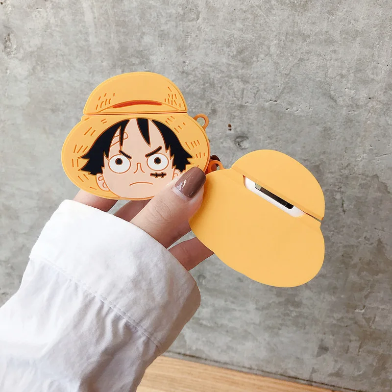 Для AirPods 2 Bluetooth беспроводные наушники чехол аниме one piece Luffy чехол для AirPods наушники зарядная коробка Мультяшные чехлы