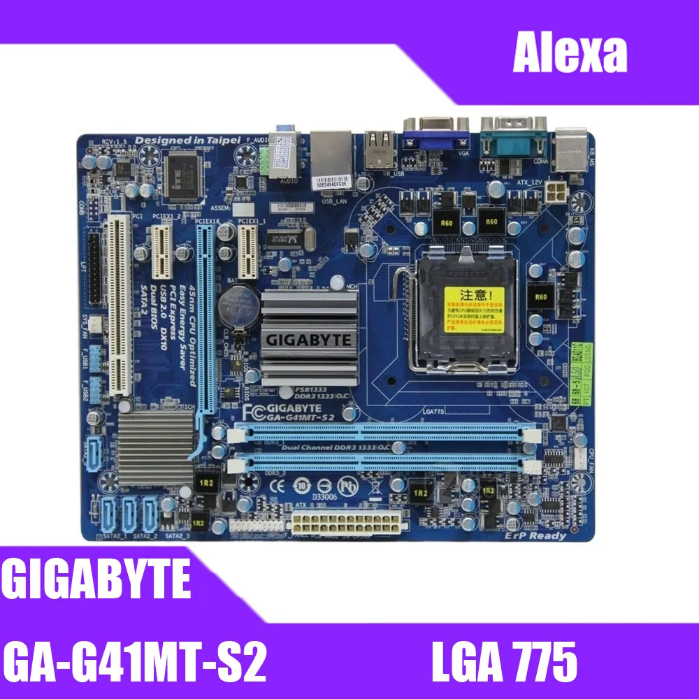 

GIGABYTE GA-G41MT-S2 Desktop Motherboard G41 Socket LGA 775 For Core 2 DDR3 8G Micro ATX Original Used G41MT-S2 Mainboard