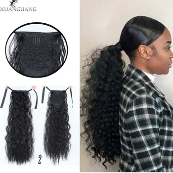 

XUANGAUNG Fashion Hair extension Long hair Curly hair Banded ponytail High temperature chemical fiber hair