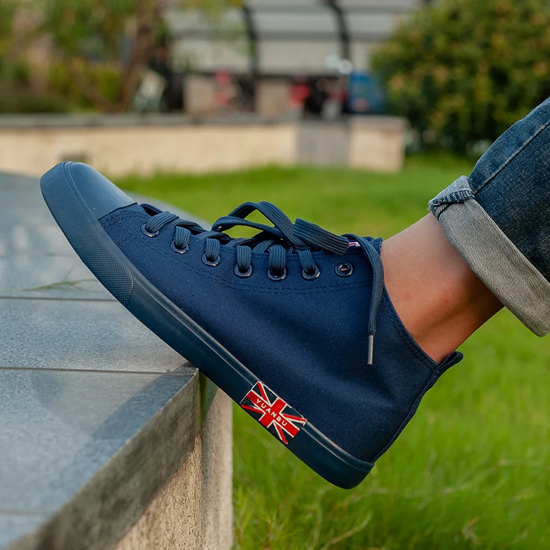 

2019 Hight-top Canvas Shoe Korean-style Trend Students Cloth Shoes Men White Union Flag Small Versatile MEN'S SHOES B08