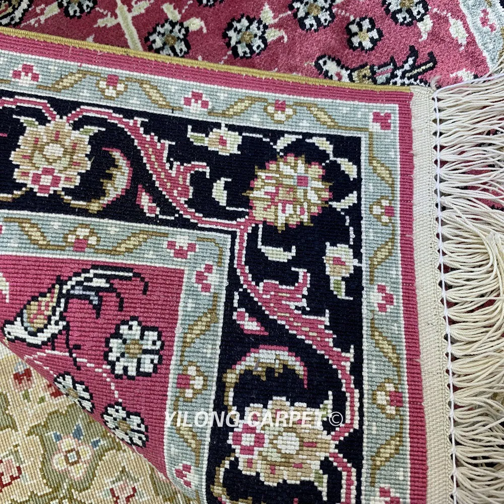 Yilong 1,5 'x2' ручной цветочный персидский шелковый ковер эксклюзивный узор Гобелен (TJ091A)