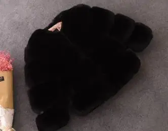 Black Новое зимнее пальто с мехом для девочек элегантные куртки и пальто из искусственного меха для маленьких девочек Толстая теплая парка детская верхняя одежда пальто для девочек DF87 - Цвет: Black