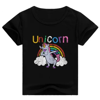 

Children's T-shirt boy girl clothes unicorn print round neck short sleeve summer casual T-shirt boy girl coat baby clothes