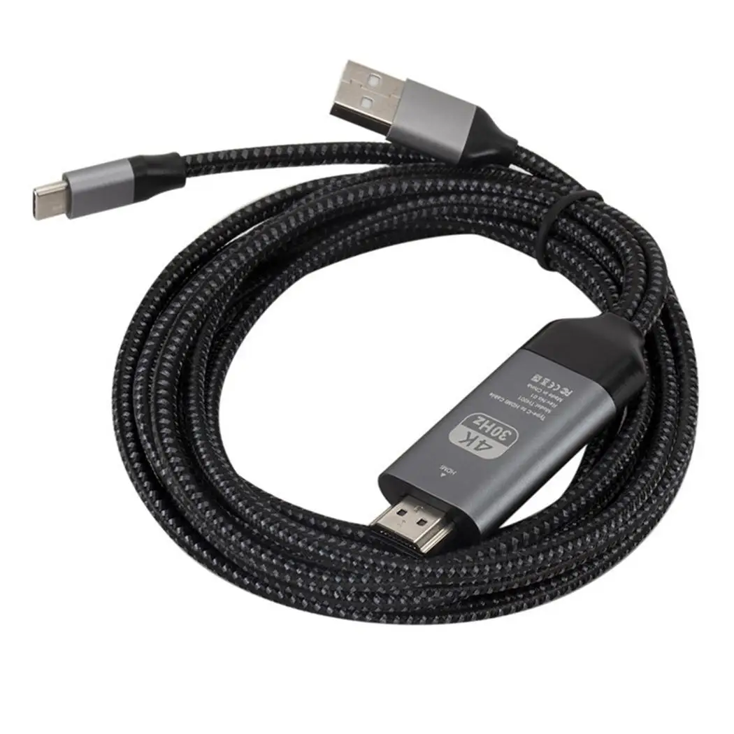 Кабель преобразования типа c в HD 4KUSB-C в 98g ТВ-экран Поддержка 2 м красный/черный мобильный телефон