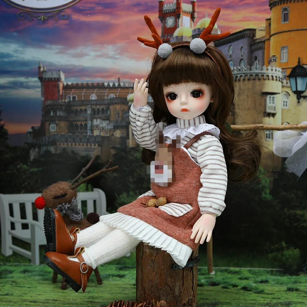 30 см BJD кукла с париком 3D глаза одежда наряд обувь парик волосы макияж подвижные