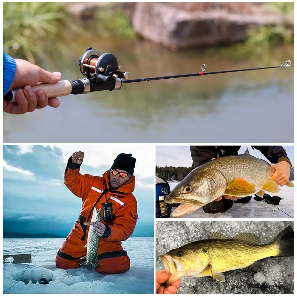 Details about   Sougayilang Ice Fishing Rod Ice Fishing Rod Reel Combo Winter Fishing Ice Reel 