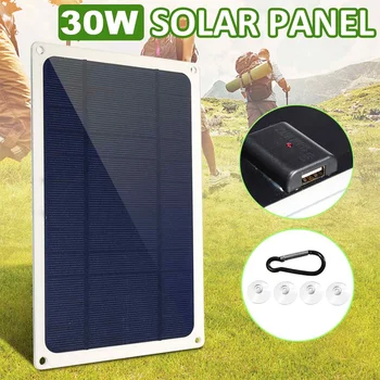 

Waterproof 30W Solar Panel USB Port +10/20/30/50A Charger Controller Solar Cells for Phone Battery Outdoor Camping Charger