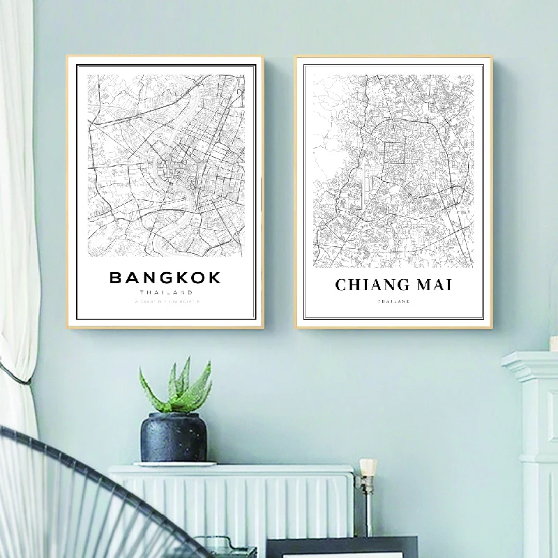 Map Posters Canvas Prints Wall Decor