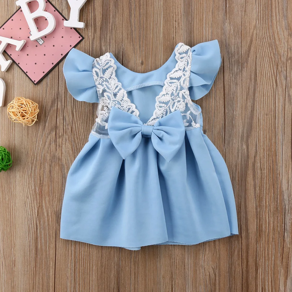 Pudcoco Lovely Kids Baby Girls Clothes Cotton Fly Sleeve Knee-length Dress 3m-3y Pudcoco Vestidos