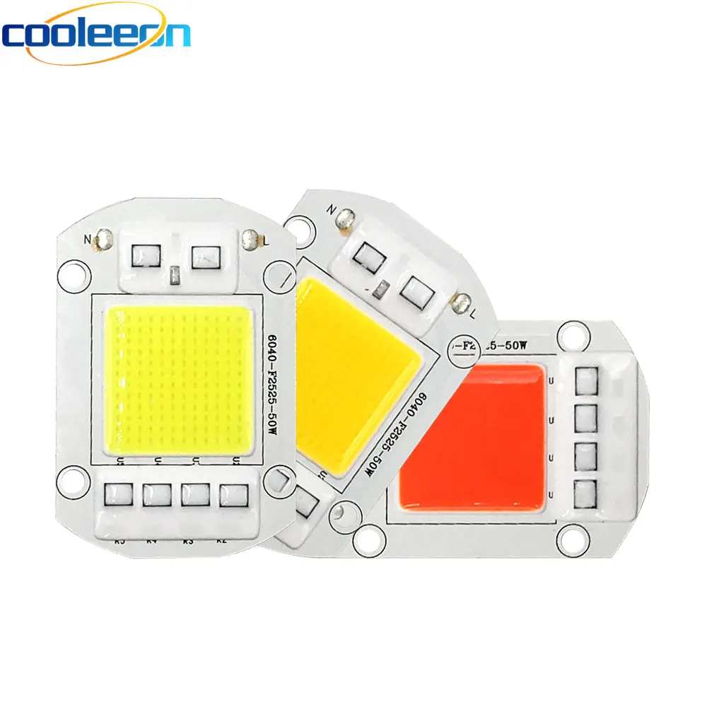 Безводный умный IC AC 110 В 220 в полный спектр COB светодиодный светильник чип для прожектора s лампа для выращивания растений 20 Вт 30 Вт 50 Вт Светодиодный светильник 60x40 мм