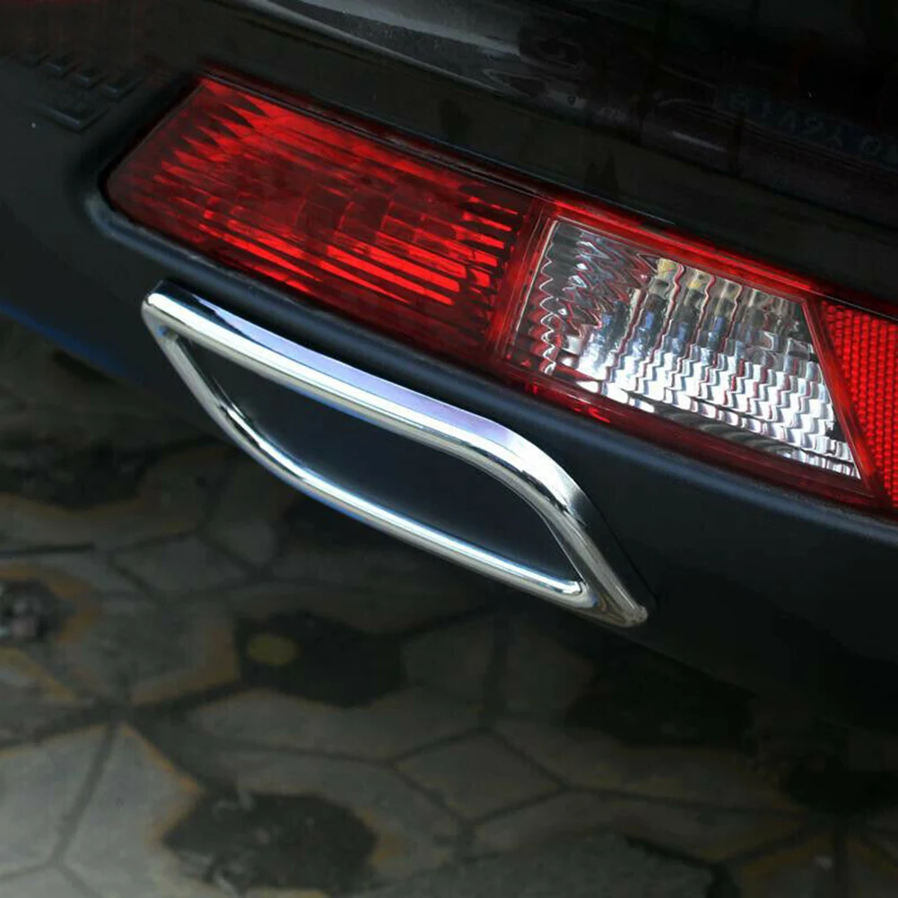 2 шт. аксессуары для стайлинга автомобилей ABS хром задний бампер отделка выхлопной трубы хвост горло наклейки для Chevrolet Chrysler Ford