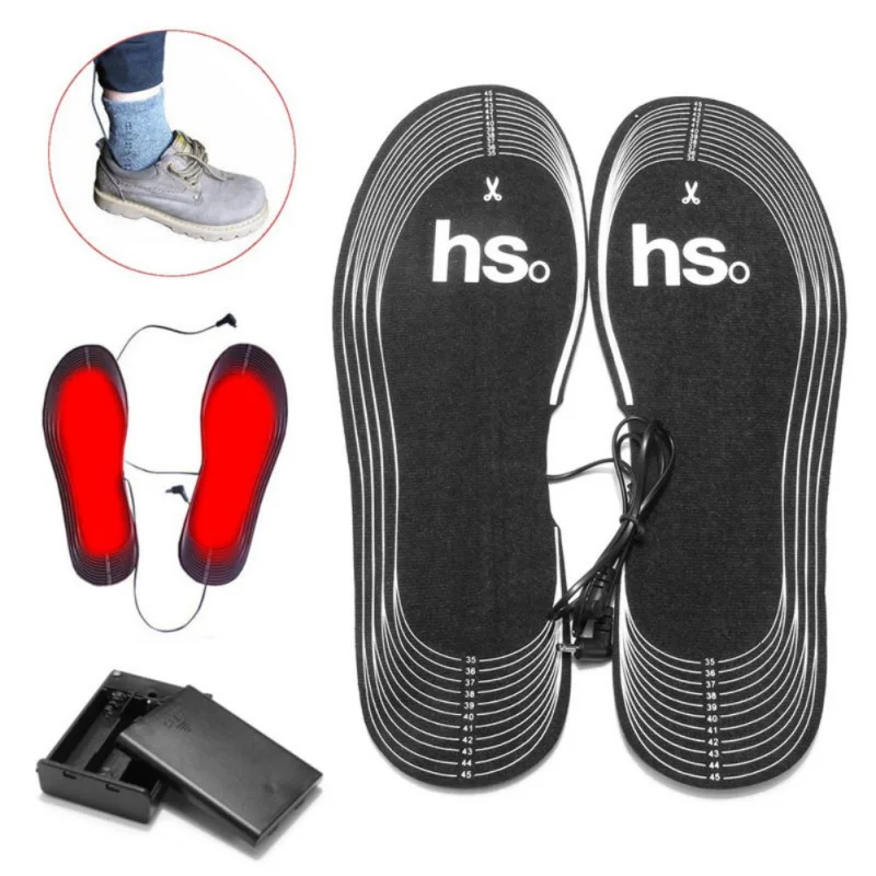 HW углеродное волокно Подогрев стельки на батарейках режущая обувь вставка грелка для ног грелка уход аксессуар - Цвет: dark.2