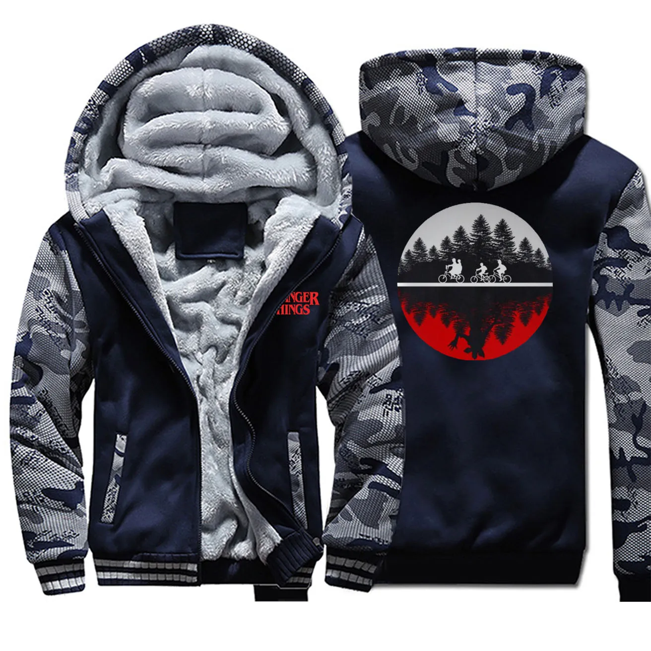 Best Creative Novelty Print Men Hoodies STRANGER THINGS Male Jackets Winter Thicken Coats For Mens Brand Sportswear Hip Hop Clothing