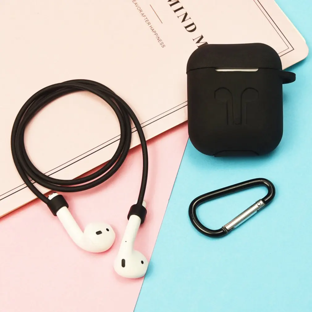 Силиконовый чехол для Airpods защитный чехол против потери провода наушники держатель для Apple Air Pod беспроводная гарнитура аксессуары