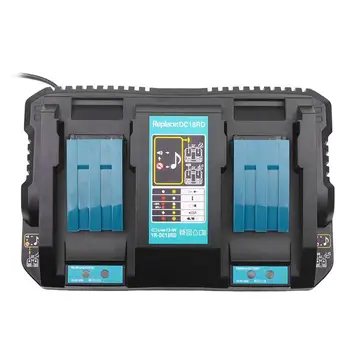 

Lithion Dual Port Charger Lithion Battery Charger for Makita DC18RD 14.4-18V BL1815 BL1830 BL1840 BL1415 BL1430 BL1440