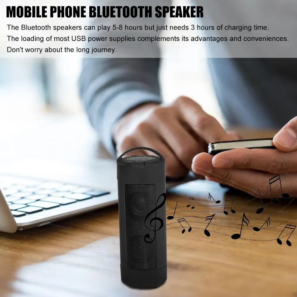 Bluetooth динамик цилиндрический портативный долгое время воспроизведения Водонепроницаемый Многофункциональный динамик для мобильных телефонов
