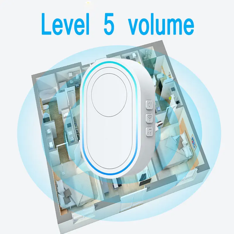 Wireless Doorbell Tuya App Intelligent Home Welcome Doorbell Waterproof Button LED Light 433MHz Security Alarm Smart Doorbell