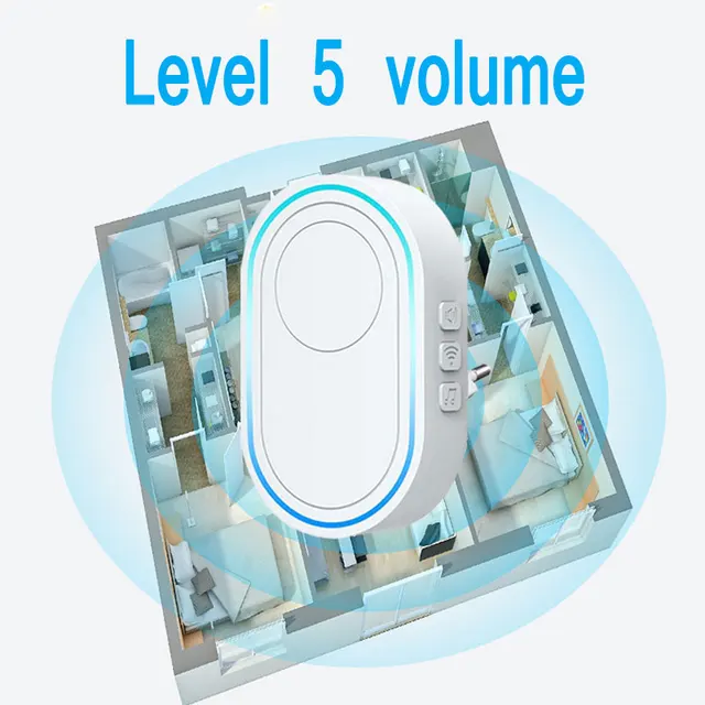 Wireless Doorbell Tuya App Intelligent Home Welcome Doorbell Waterproof Button LED Light 433MHz Security Alarm Smart Doorbell 4