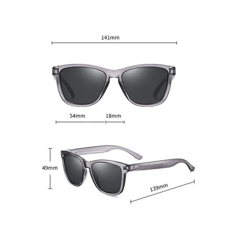 DOKLY Brand Clear Grey Frame Men Women Sunglasses Polarized Mirror Designer Mirror lens Oversized Sunglasses Female Sun glasses 5