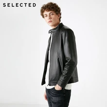 Отборные мужские зимние деловые повседневные пальто из натуральной кожи новые кожаные куртки с воротником-стойкой из овечьей кожи S | 418410504