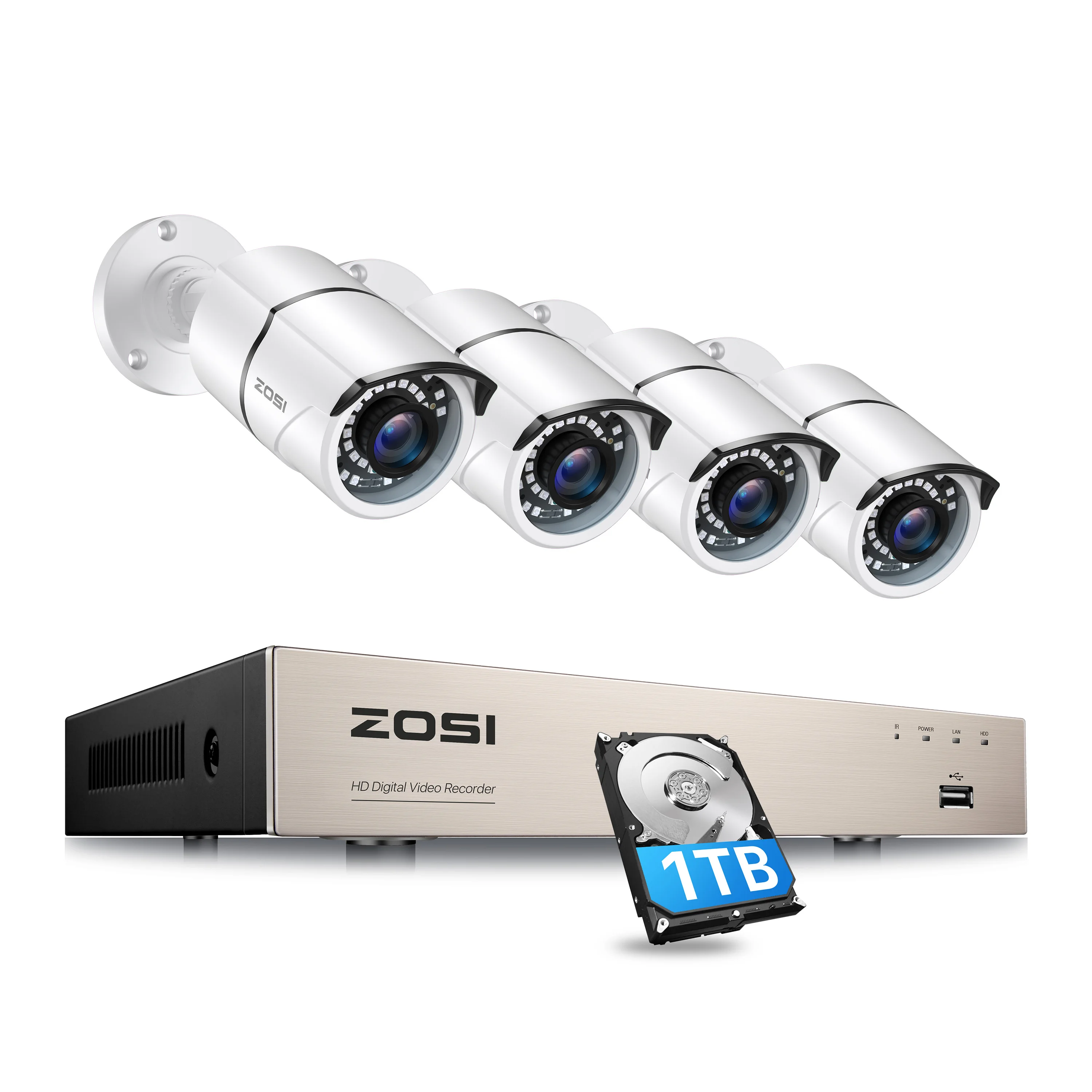 Zosi 8ch 1080p 2mp Tvi Cctv Security Video Surveillance Camera System