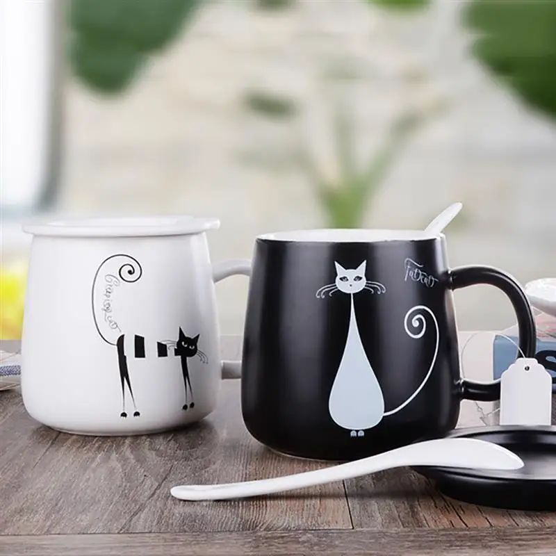 

Creactive Cat Ceramic Tea Cup Personality Cartoon Milk Juice Lemon Mug Coffee Cups with Handgrip Home Office Drinkware Gift