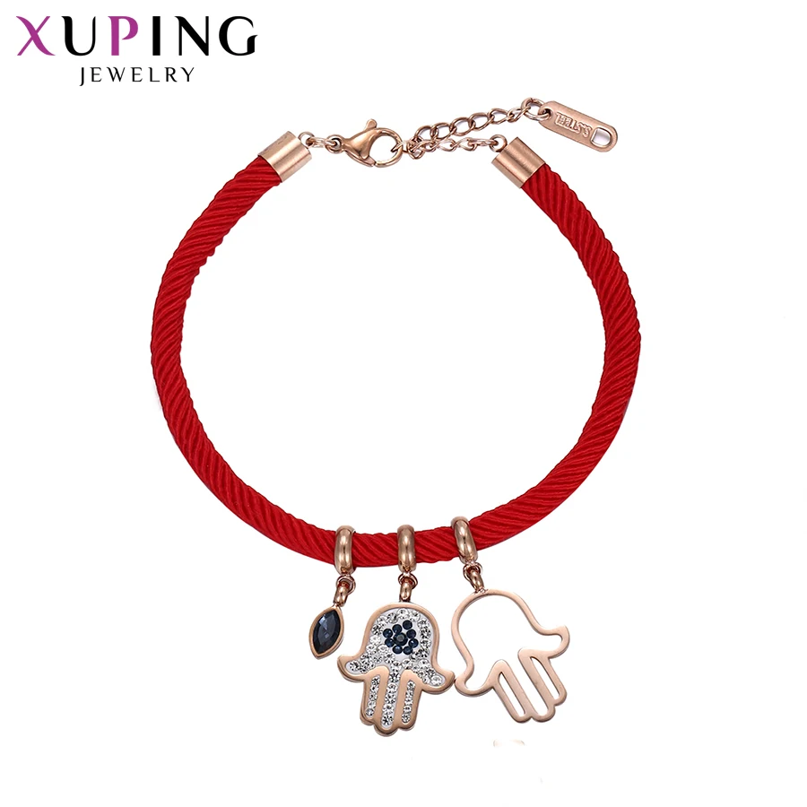 

Xuping Romantic for Women Chinese Style Gifts Red Rope Rose Gold-color Plated Bracelets Fashion Elegant Jewelry S215-76753