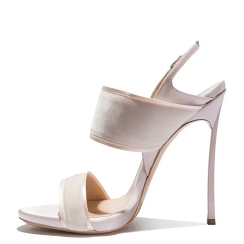 

YECHNE Women Pink Open Toe Sandals Plus Size 33 43 Gladiator Bridal Shoes Party Sexy Peep Toe Heel Height Wedding Sandals