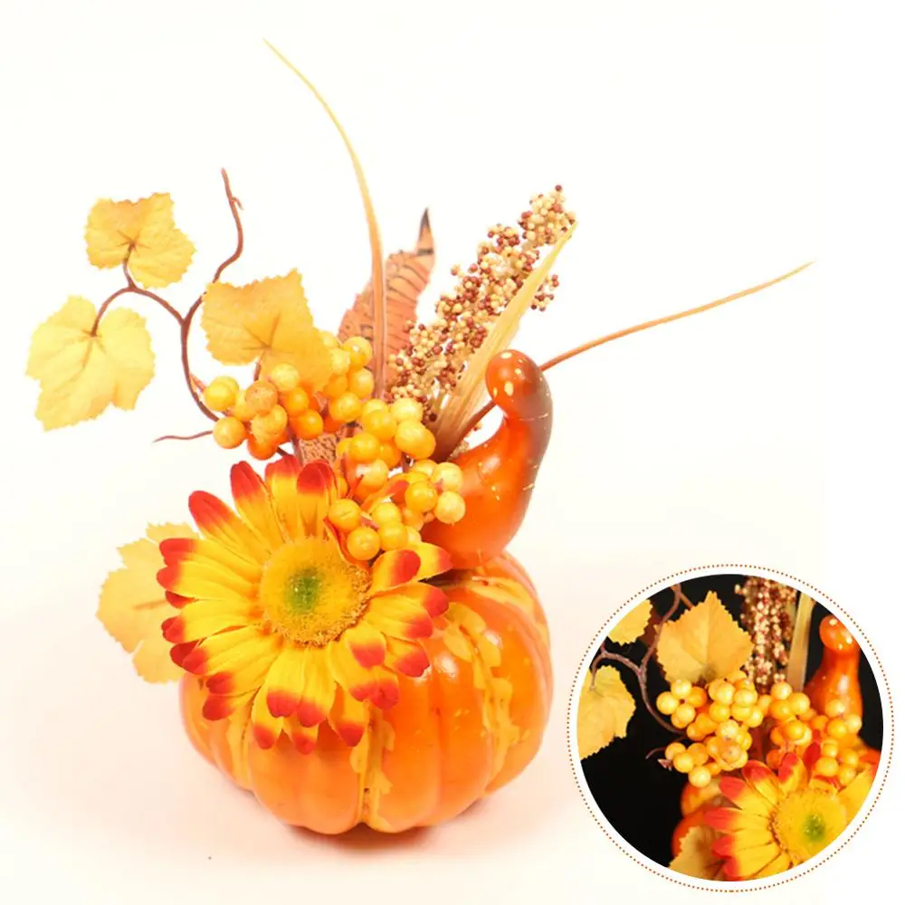 

New Artificial Pumpkins Maple Leaf Pomegranate Table Home Decor House Prop Autumn Fall Harvest Thanksgiving Halloween Decor