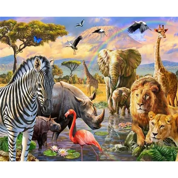 

YANXIN Frame Animals DIY Painting By Numbers Handpainted Oil Painting On Canvas Modern Home Decor YANXIN-999