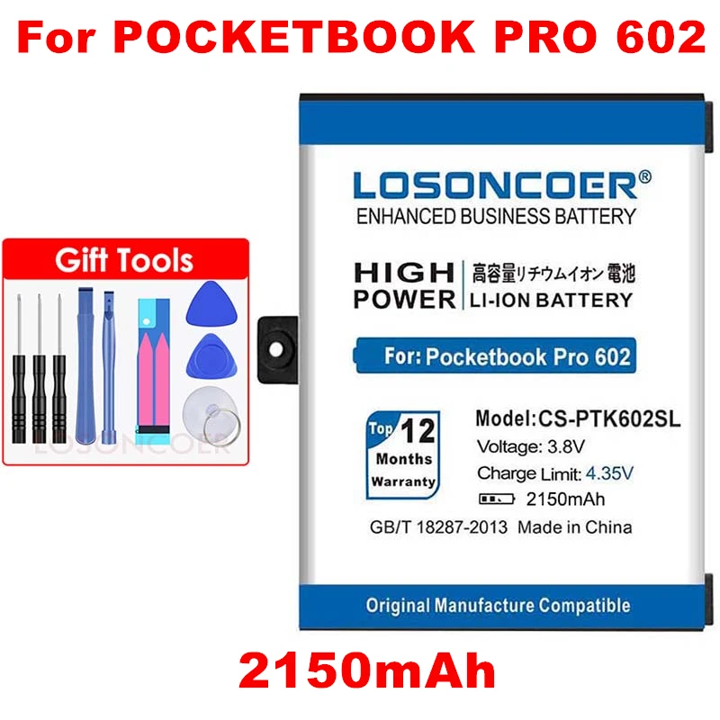 LOSONCOER 2150 мАч CS-PTK602SL батарея для Pocketbook Pro 602/603/612/902/903 новейшего производства батарея+ номер отслеживания