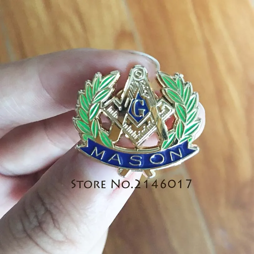 1 шт. угольник и циркуль G Mason эмалированные булавки брошь Freemason металлический значок на заказ синий домик 1 ''масонская шляпка-венок с отворотом