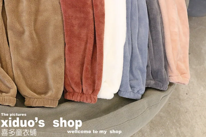 Spring New Products Girls South Korea Versitile Fashion Household Warm Pants Lazy Berber Fleece Casual Household Pants