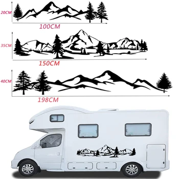

New Arrival High Quality 78" RV Sticker Tree Decal Mountain Scene Car Sticker Forest Vinyl Graphic Kit