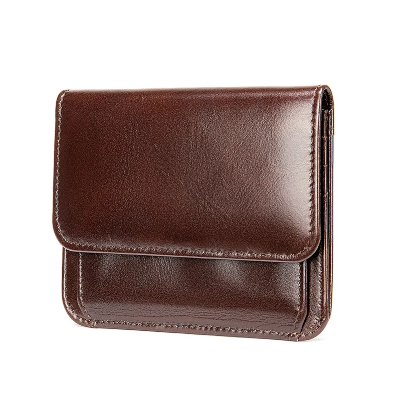 

RFID Men Wallets Slim Leather Bifold Hasp Vintage Short Male Purse Coin Pouch Multi-functional Cards Wallet Designer Chain Bag