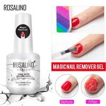 Rosalind removedor mágico unha gel polonês rápido limpo dentro de 2-3 minutos embeber fora uv gel unha polonês superior casaco unha remover
