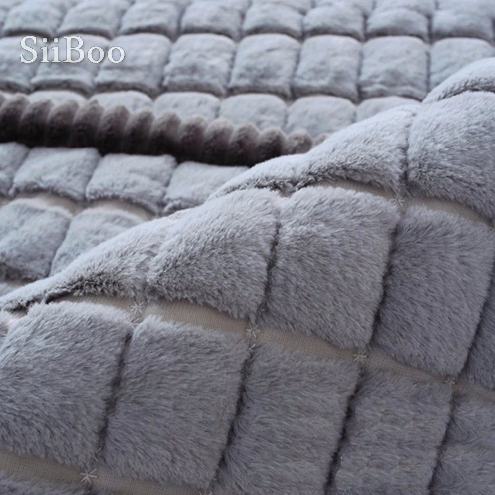 Белый и серый плед плюшевый Длинный Меховой чехол для дивана чехлы секционные