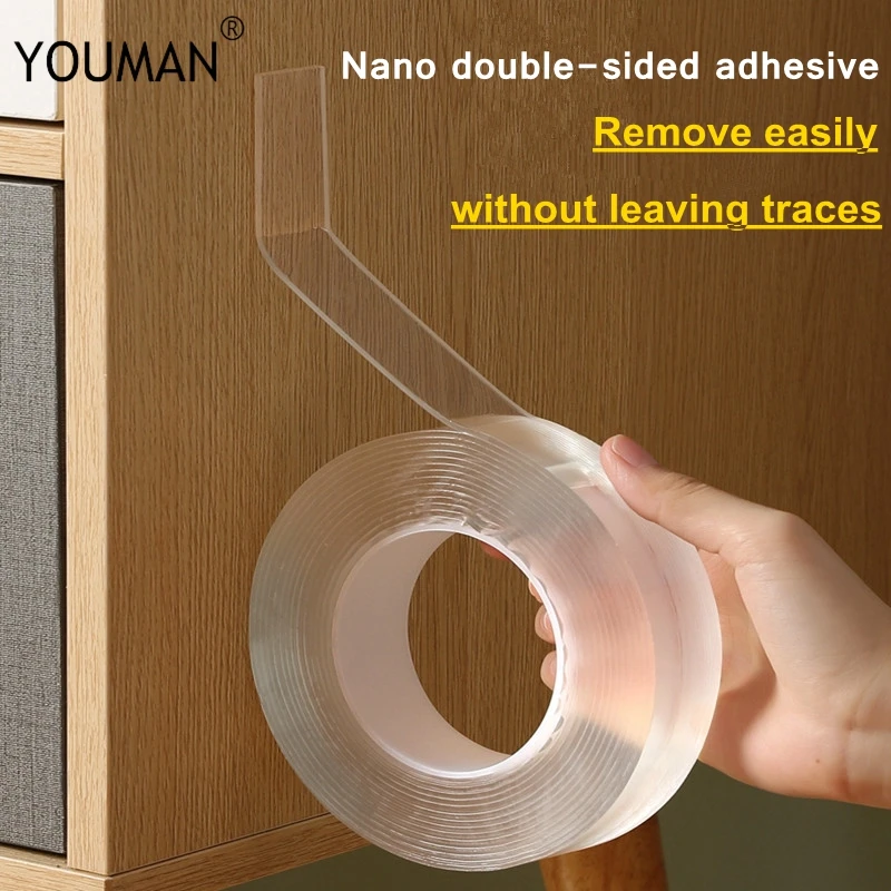 Double-Sided-Tape Nano Transparent Stickers Removable Adhesive Universal Magic Traceless