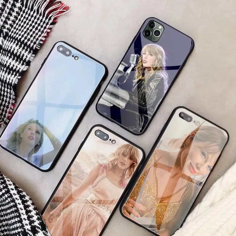

Taylor Singer Swift Glass Phone Case Fundas Coque for IPhone 12 11 Pro Max Cases XR XS 7 8 Plus Cover Accessories Carcasa
