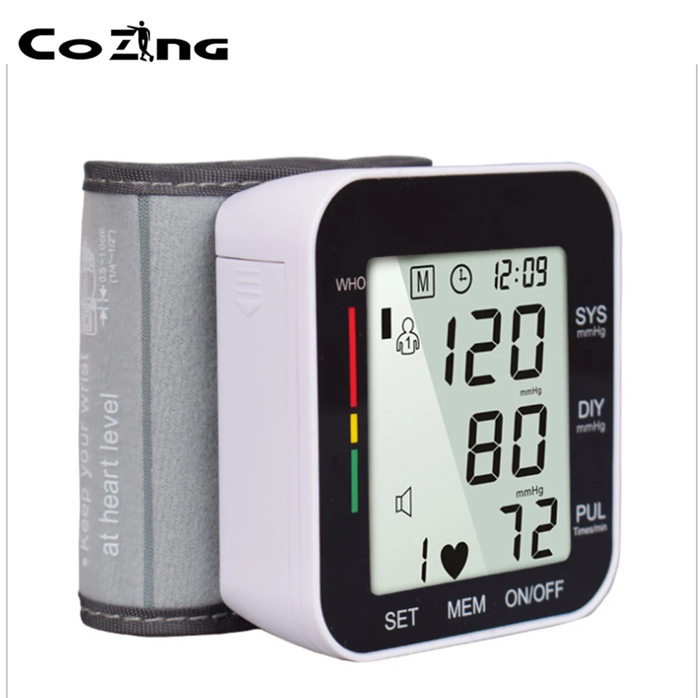 High-definition Digital Cuff Tonometer LCD Display Screen Wrist Blood Pressure Monitor Device Heart Pulse Rate Meter Tensiometer | Красота и